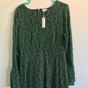 Long sleeve Forest Green Dress- new with tags